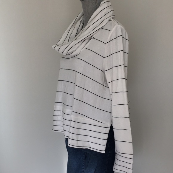 Lou & Grey Buttery Soft Mixed Stripe Cowl Neck Pullover, size Medium 🖤 - Picture 4 of 13